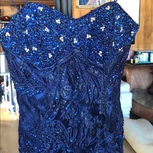 Chicas strapless blue formal dress